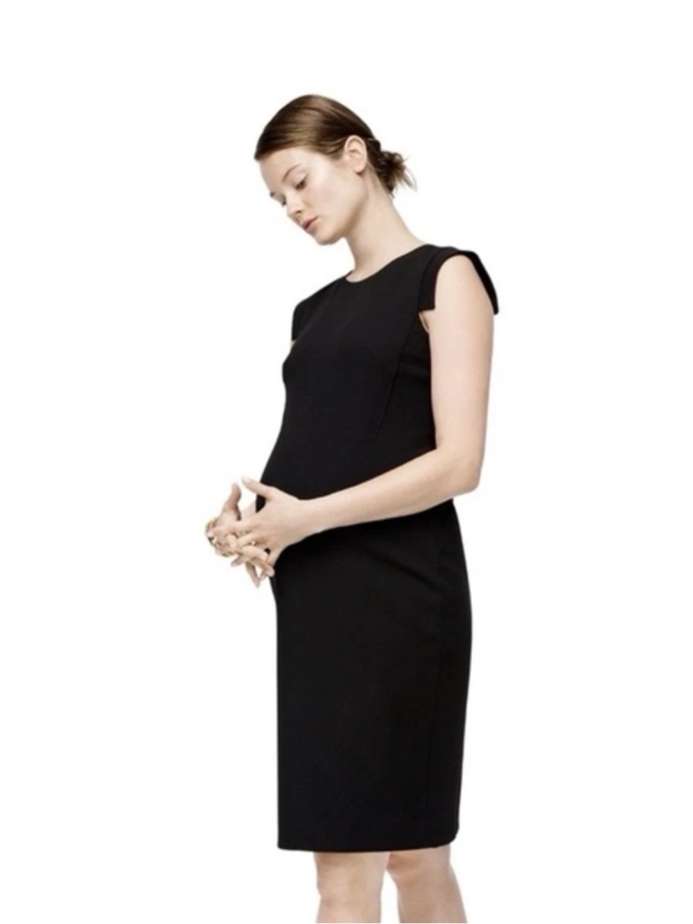 HATCH x J.Crew Resume Dress Black Maternity Work Sheath Size 1 S/M Womens
